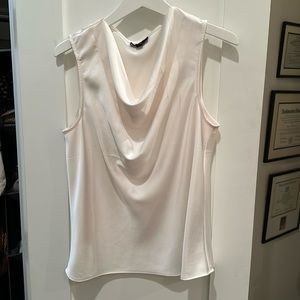 J Crew ivory cowl neck sleeveless blouse, Large